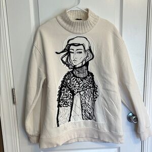 Zara Graphic Turtleneck Sweatshirt